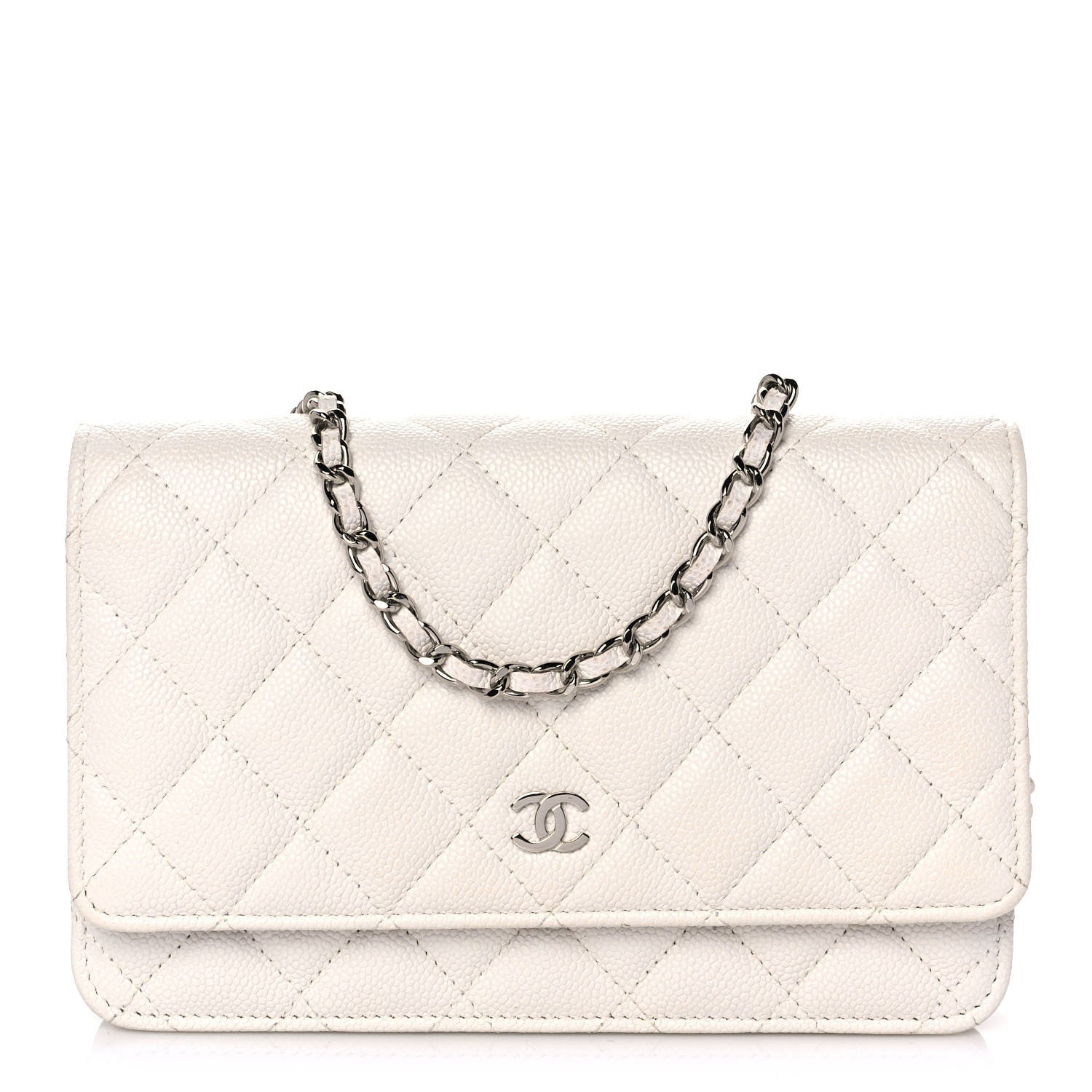 Chanel Caviar Quilted Wallet On Chain WOC White 1 of 14