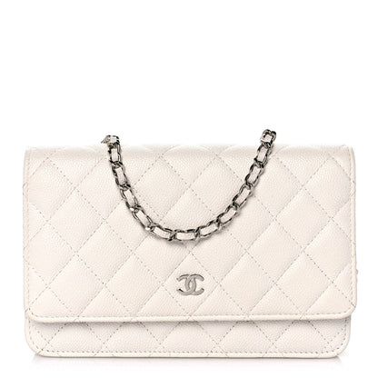 Chanel Caviar Quilted Wallet On Chain WOC White 1 of 14