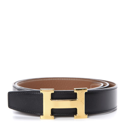 Hermes Box Togo 32mm H Belt 90 Black Gold 1 of 4