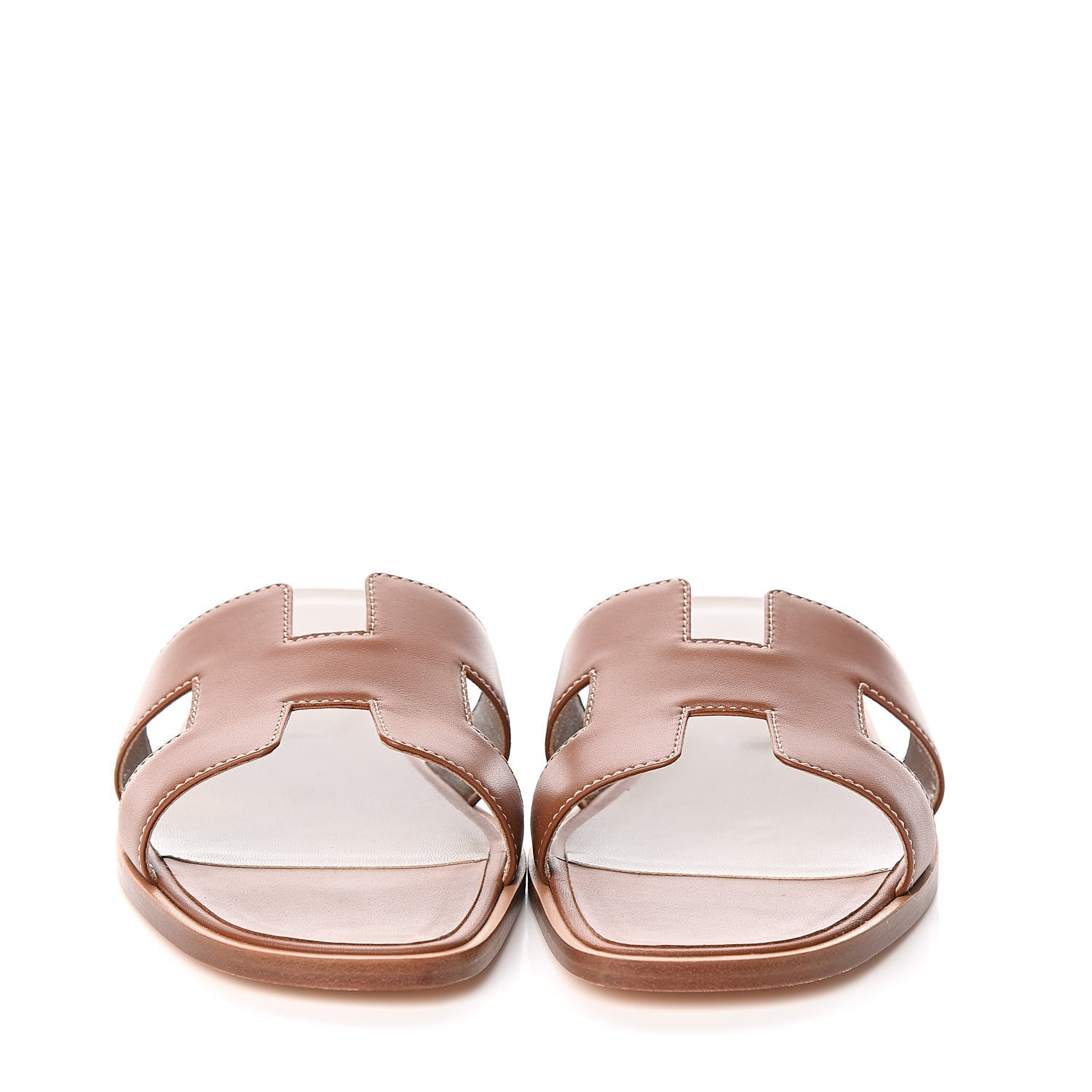 Hermes Box Calfskin Oran Sandals 39 Gold 2 of 9