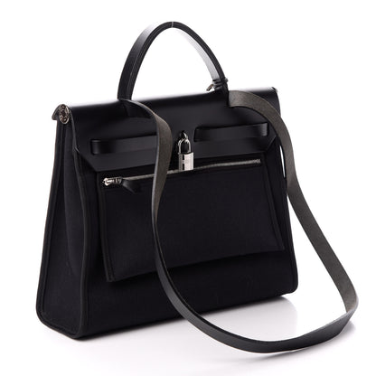 Hermes Military Toile Vache Hunter Herbag Zip PM 31 Black 4 of 11