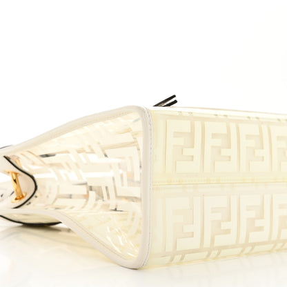 Fendi TPU FF Vitello Century Plexiglass Small Runaway Shopper Tote White 9 of 10