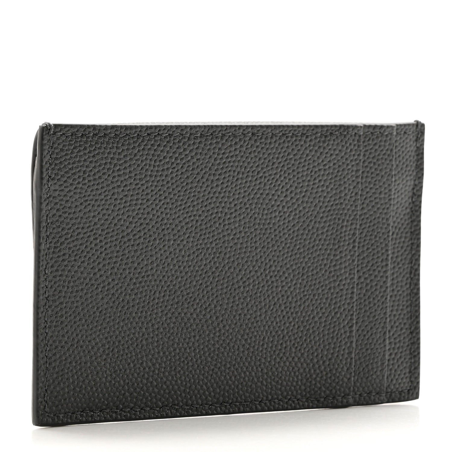 Saint Laurent Grain De Poudre Uptown Monogram Card Case Black 3 of 7