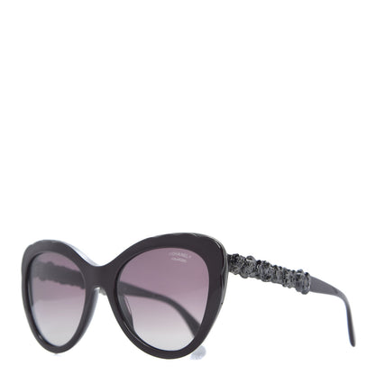 Chanel Acetate Polarized Bijou Cat Eye Sunglasses 5354 Black 1 of 7