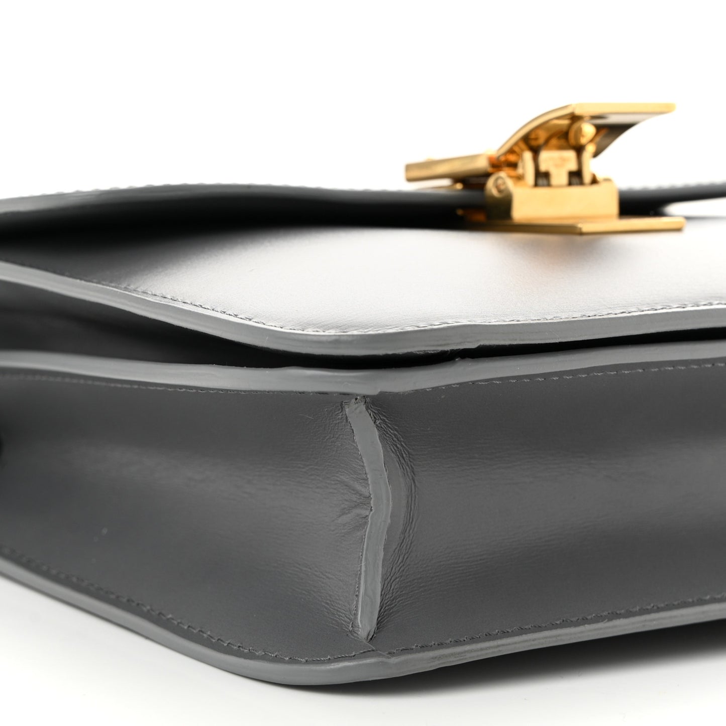 Box Calfskin Teen Classic Box Flap Bag Light Charcoal