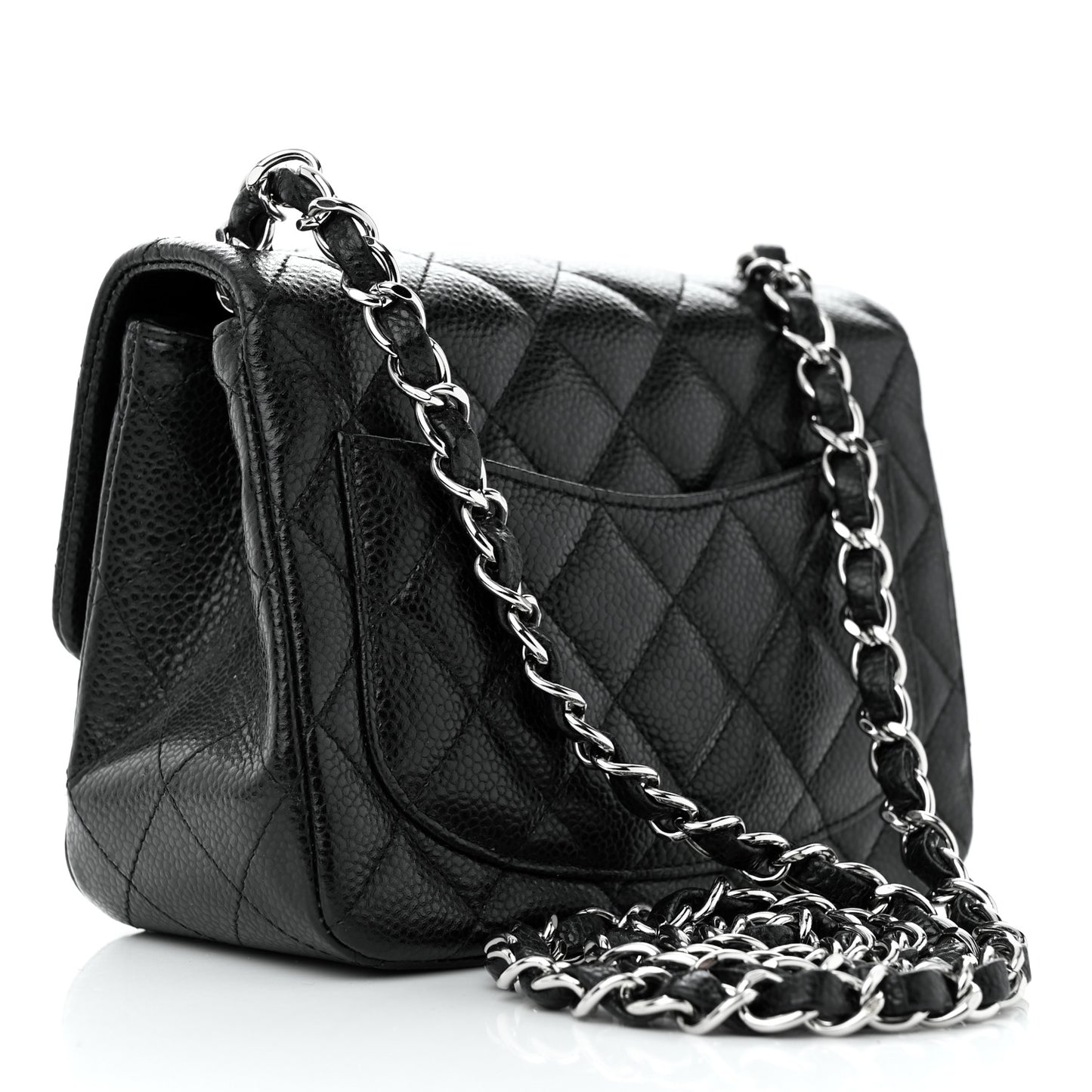 Caviar Quilted Mini Square Flap Black