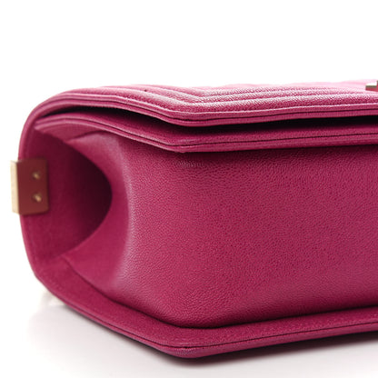Chanel Caviar Quilted Medium Boy Flap Fuchsia 9 of 10