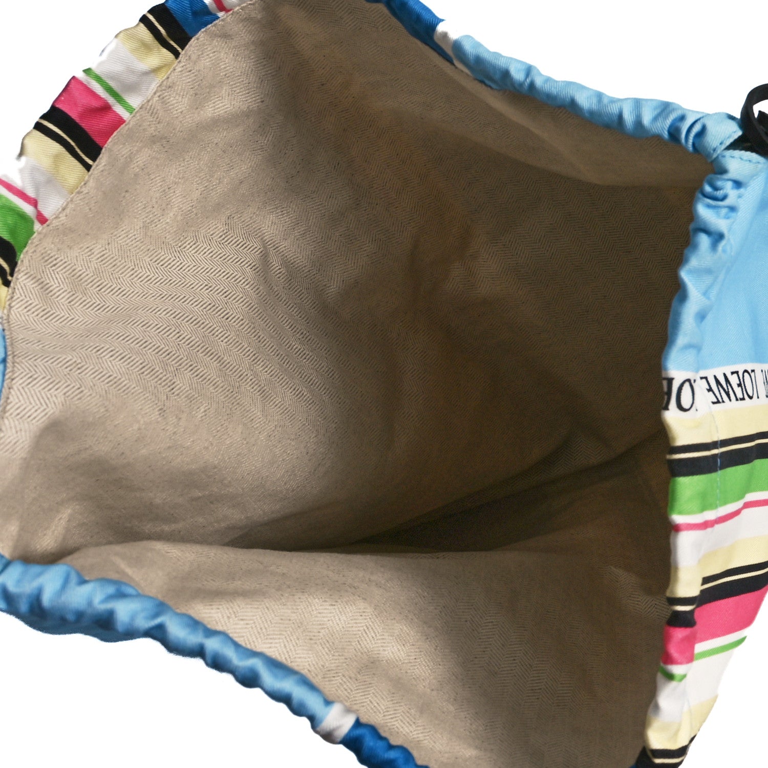 Loewe Canvas Striped Large Drawstring Pouch Blue Multicolor 3 of 5