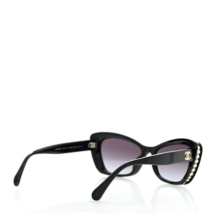 Chanel Acetate Pearl Cat Eye CC Sunglasses 5481-H-A Black 4 of 8