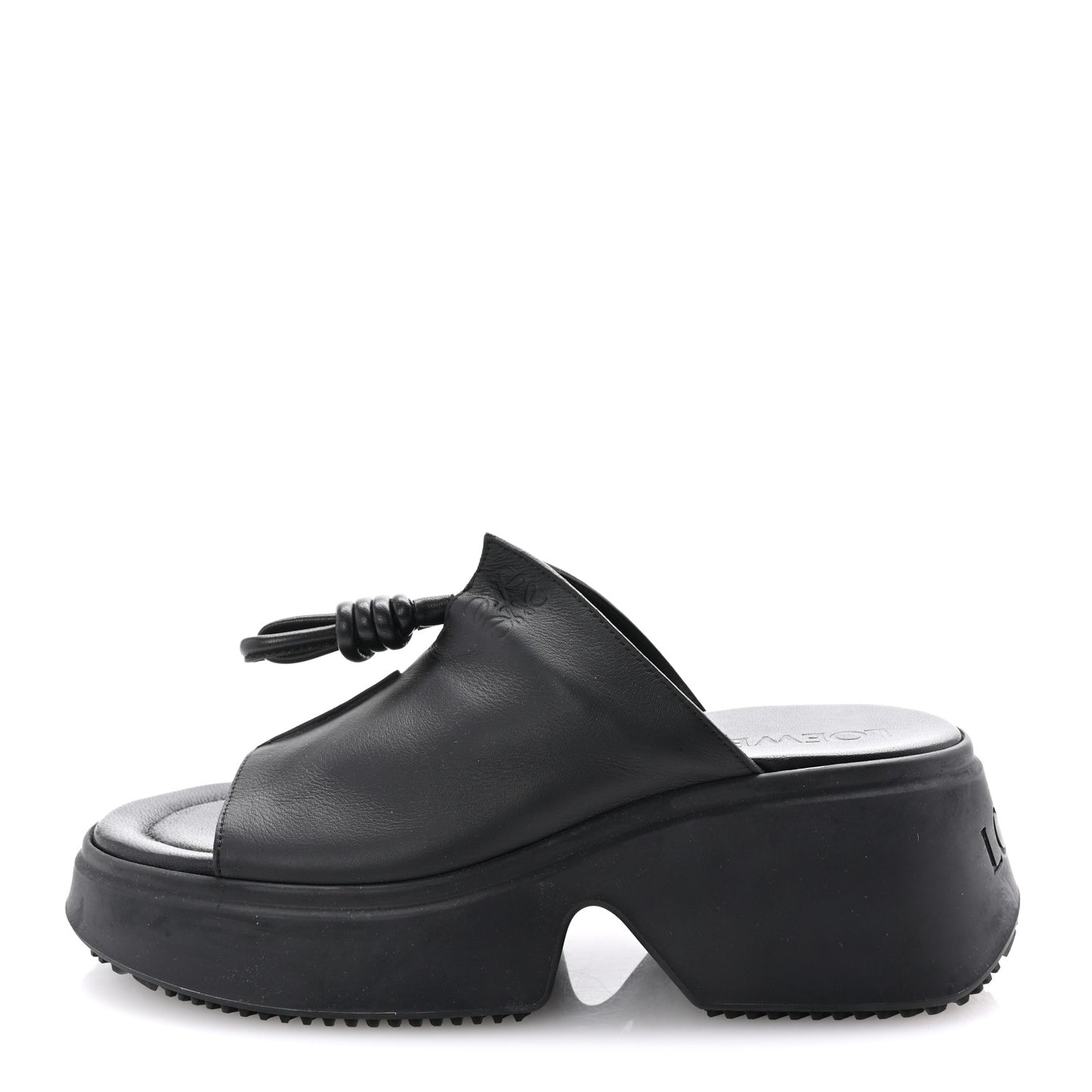 Calfskin Flamenco 80mm Wedge Mules 35 Black