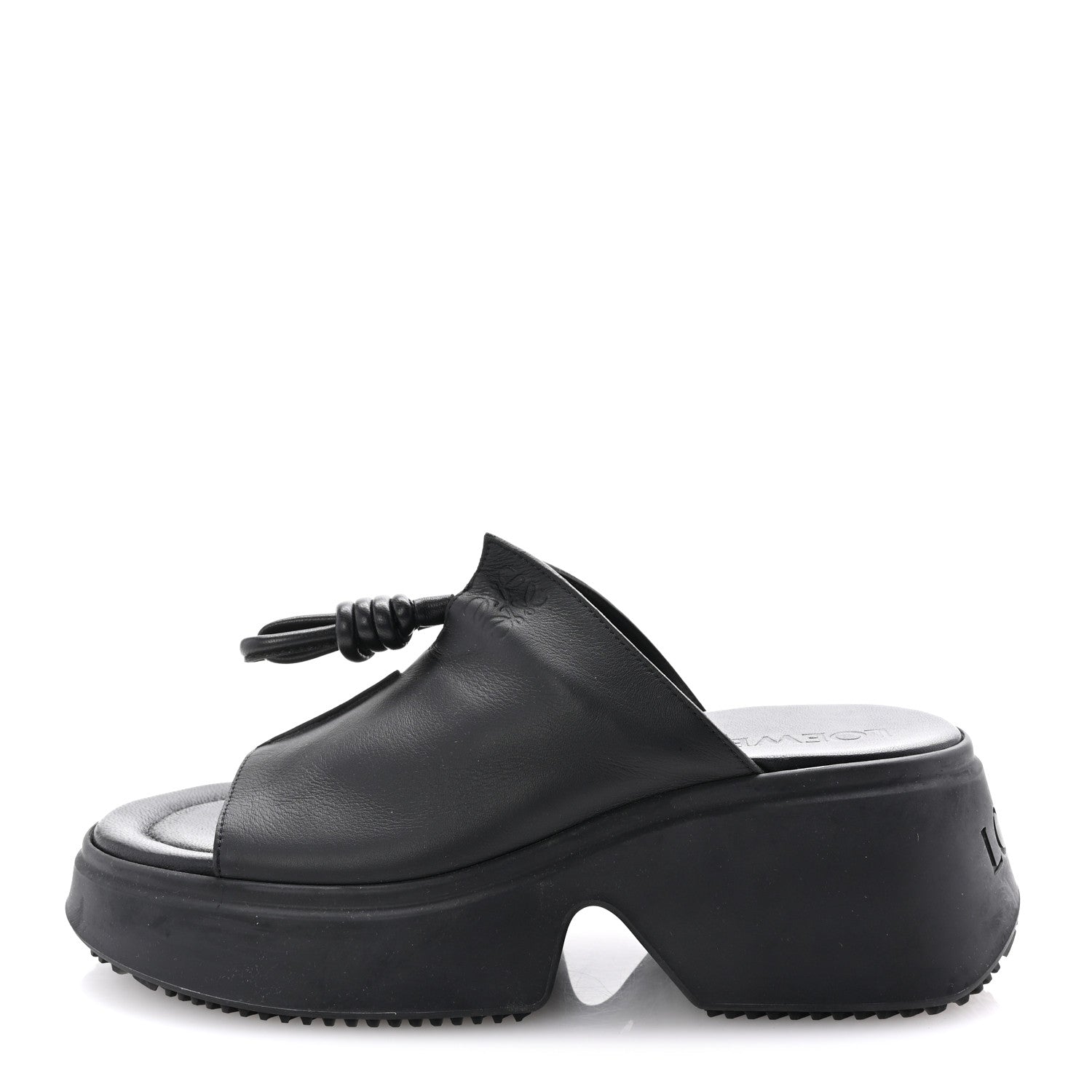 Loewe Calfskin Flamenco 80mm Wedge Mules 35 Black 1 of 10