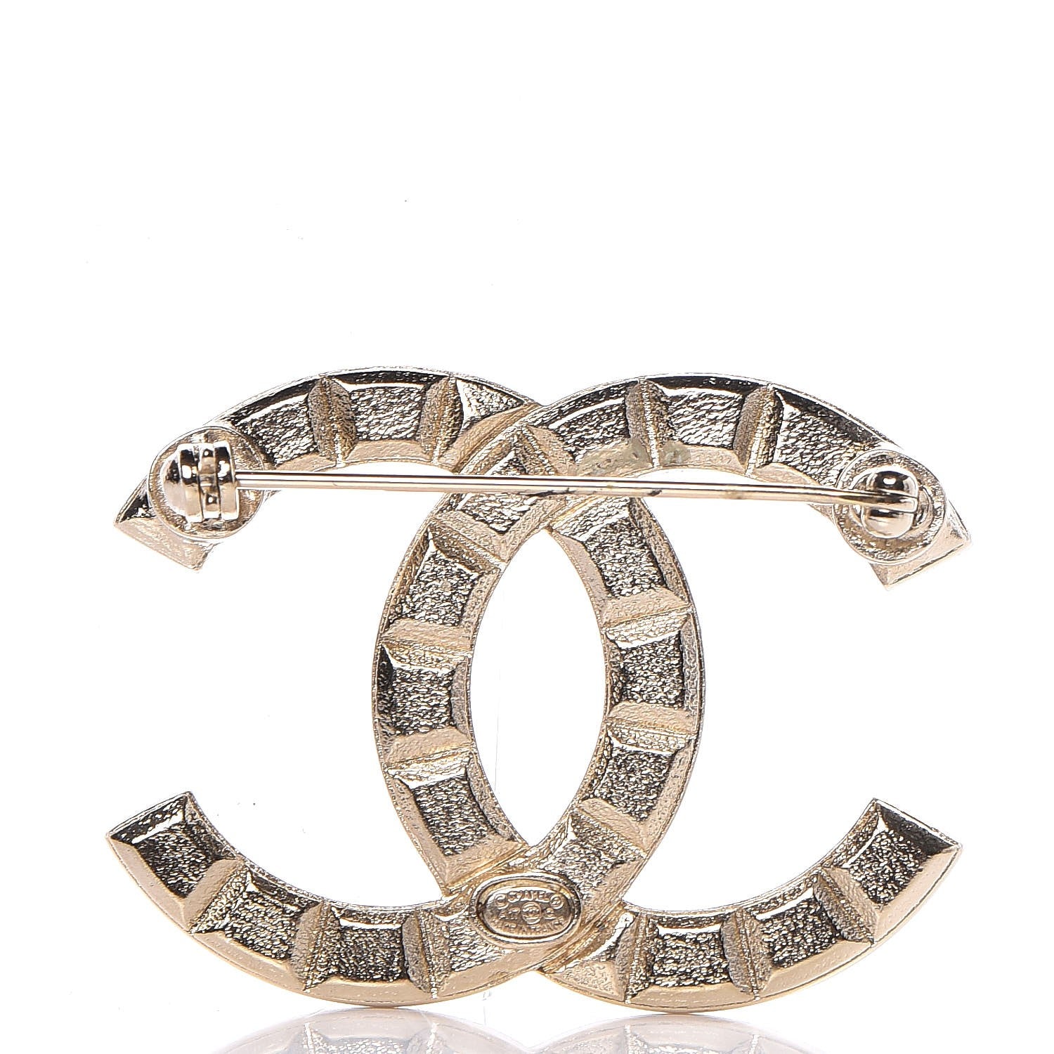 Chanel Studded CC Pin Brooch Gold 3 of 5