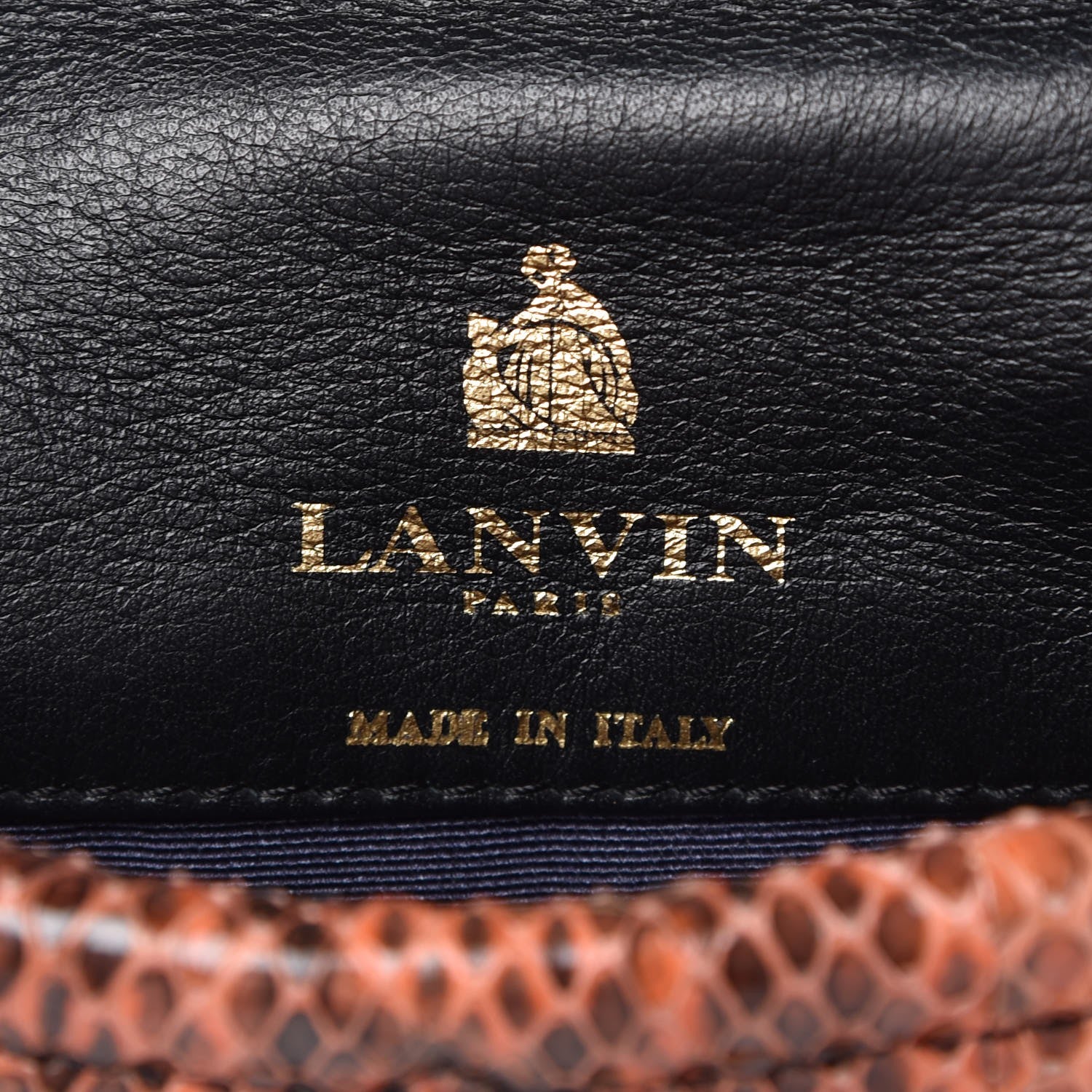 Lanvin Snakeskin Quilted Mini Happy Pop Crossbody Orange 6 of 10