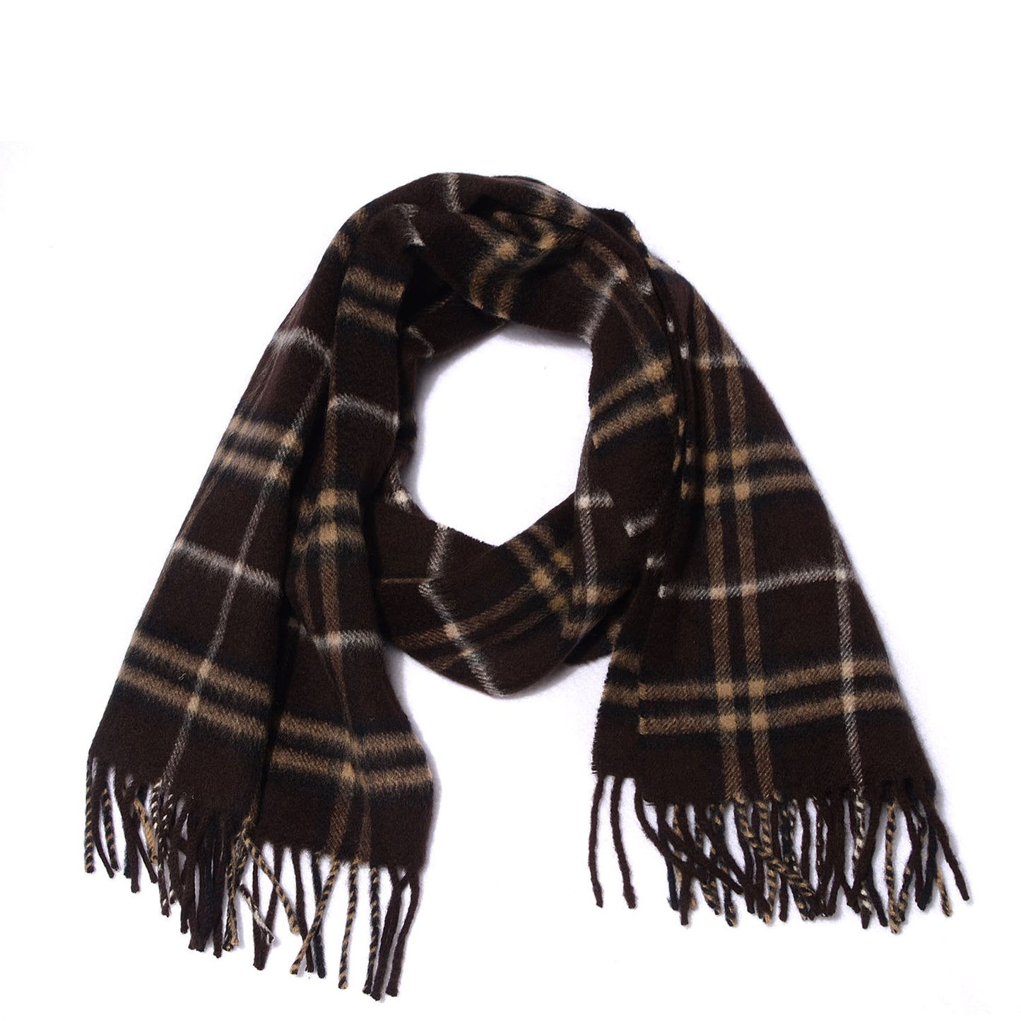 Cashmere Icon Check Scarf Brown