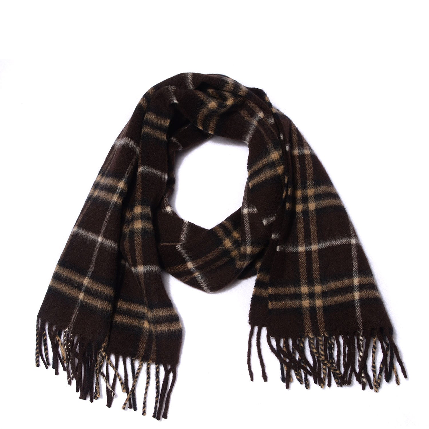 Burberry Cashmere Icon Check Scarf Brown 1 of 5