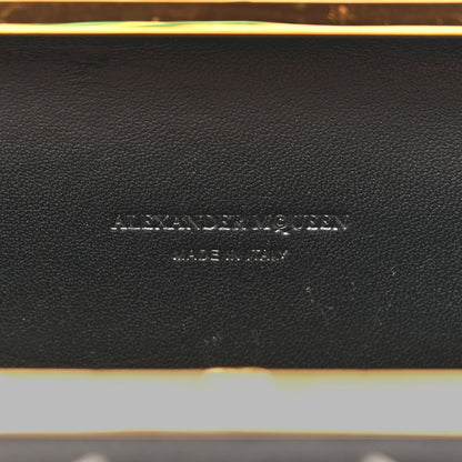 Alexander McQueen Silk Obsession Print Skull Knuckle Box Clutch Black 5 of 5