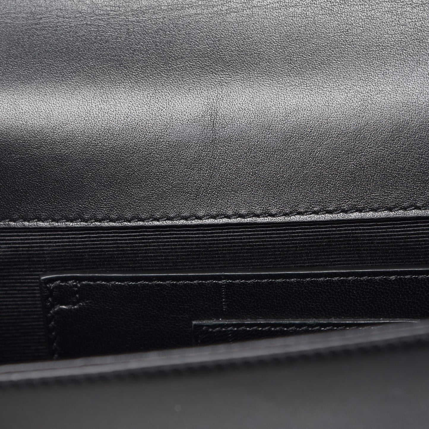 Calfskin Classic Monogram Kate Heart Clutch Black Rouge