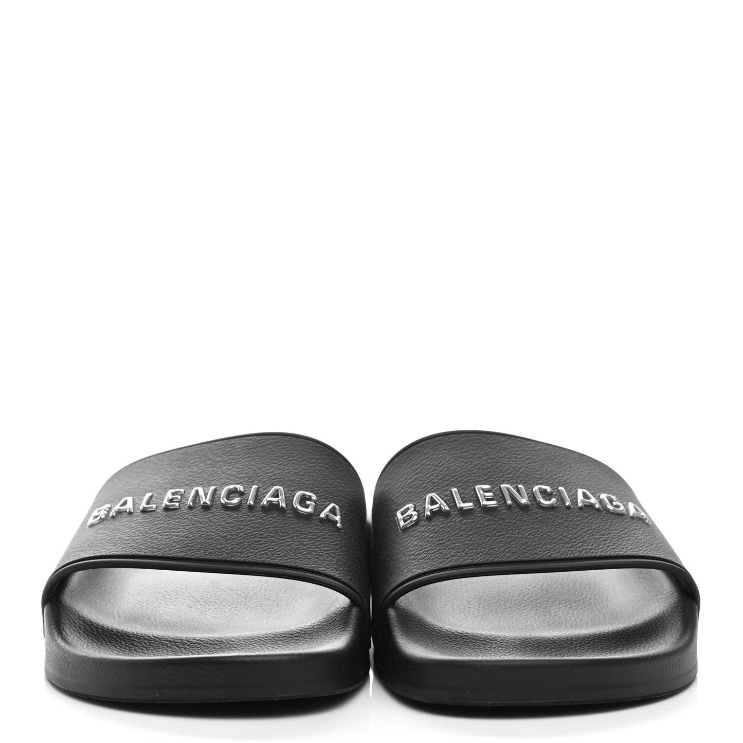 Rubber Womens Logo Pool Slide Sandals 38 Black