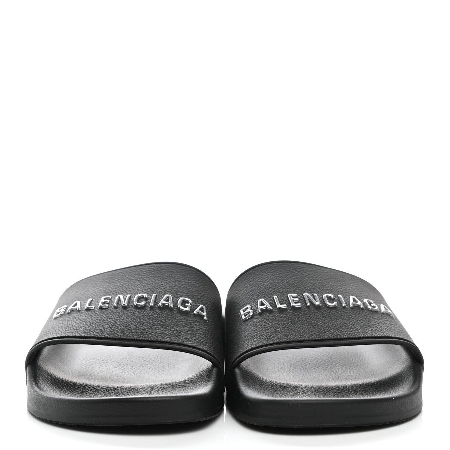 Balenciaga Rubber Womens Logo Pool Slide Sandals 38 Black 2 of 7