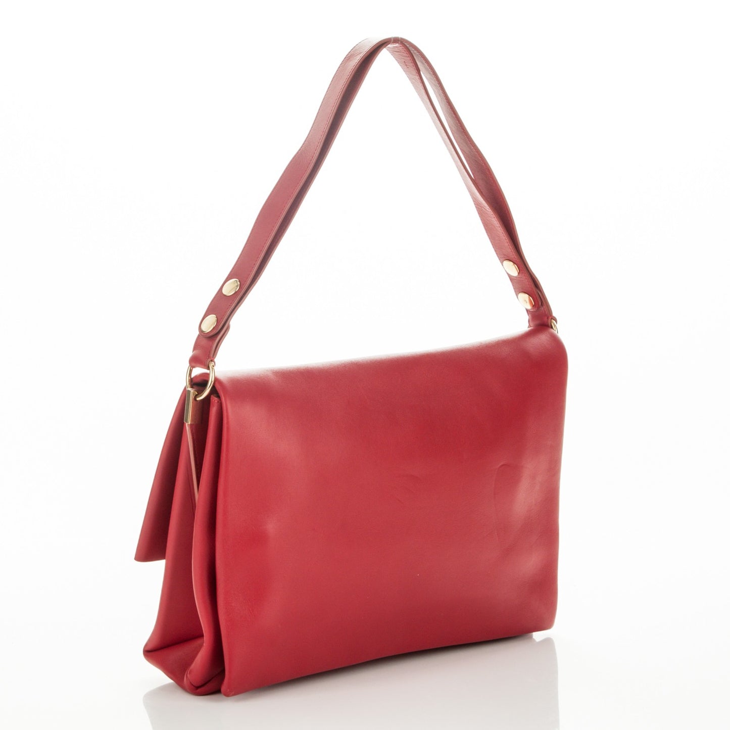 Smooth Calfskin Blade Flap Bright Red