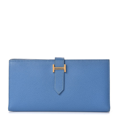 Hermes Epsom Bearn Gusset Wallet Bleu Paradis 1 of 9