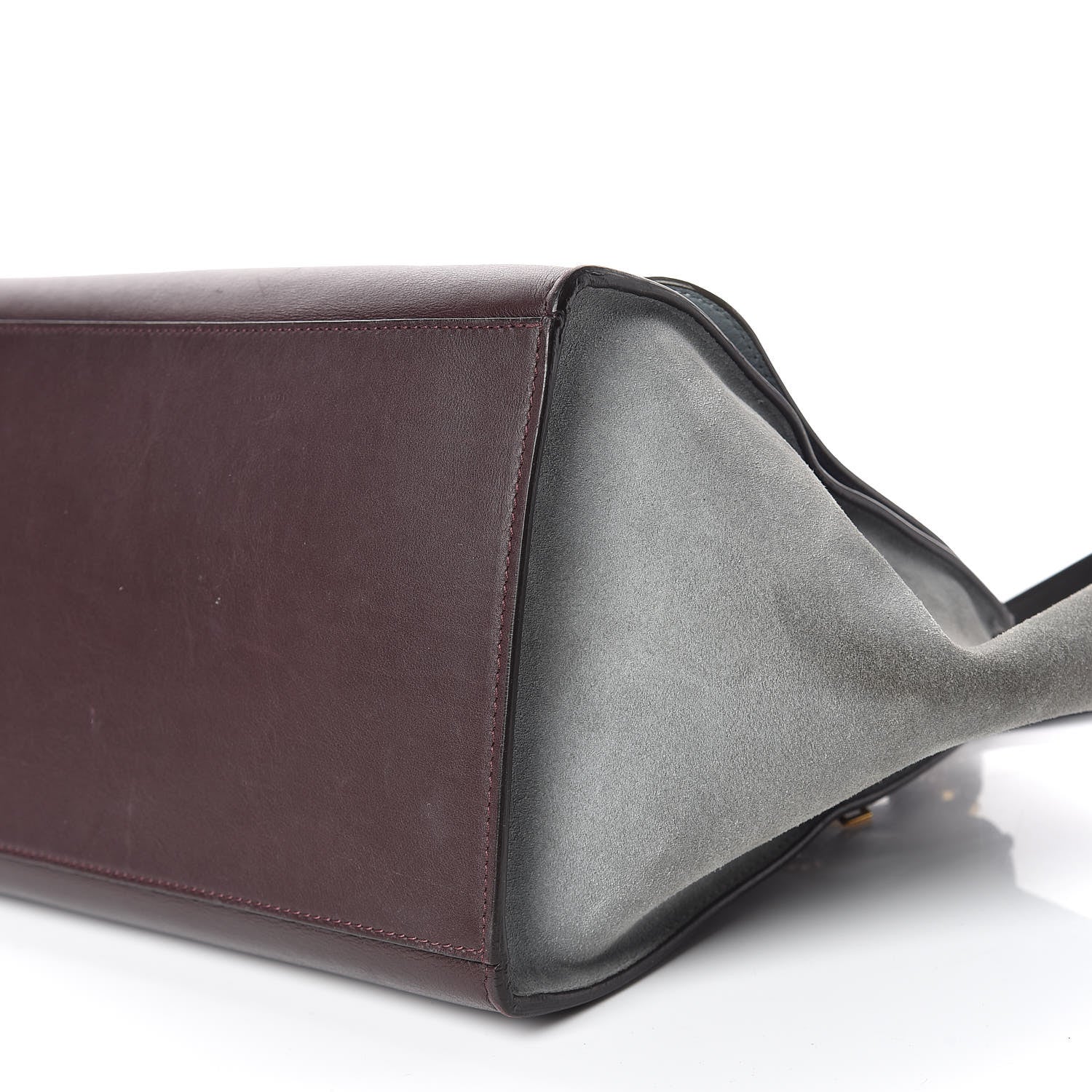 Celine Smooth Calfskin Suede Medium Tri-Color Trapeze Dark Grey 6 of 14