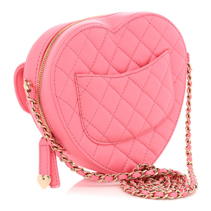 Chanel Lambskin Quilted CC In Love Heart Bag Pink 3 of 9