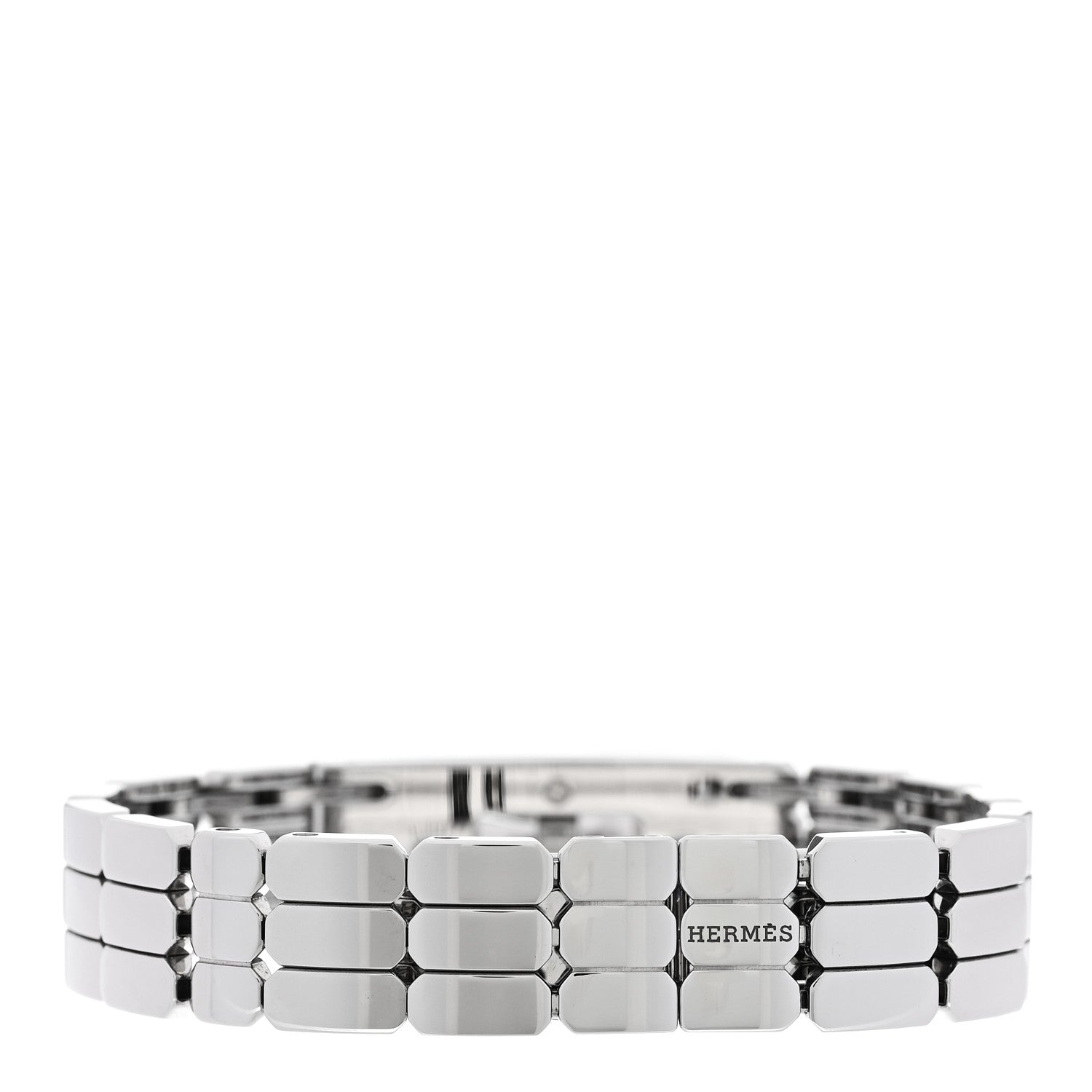 Hermes Stainless Steel Diamond Pave 16mm Kelly Quartz Watch 3 of 5
