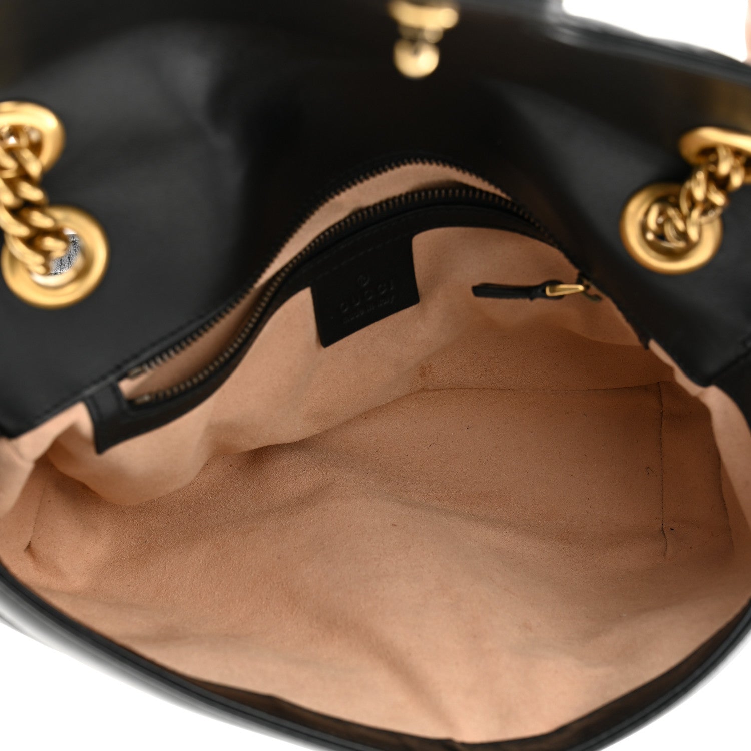 Gucci Calfskin Matelasse Small GG Marmont Shoulder Bag Black 5 of 10