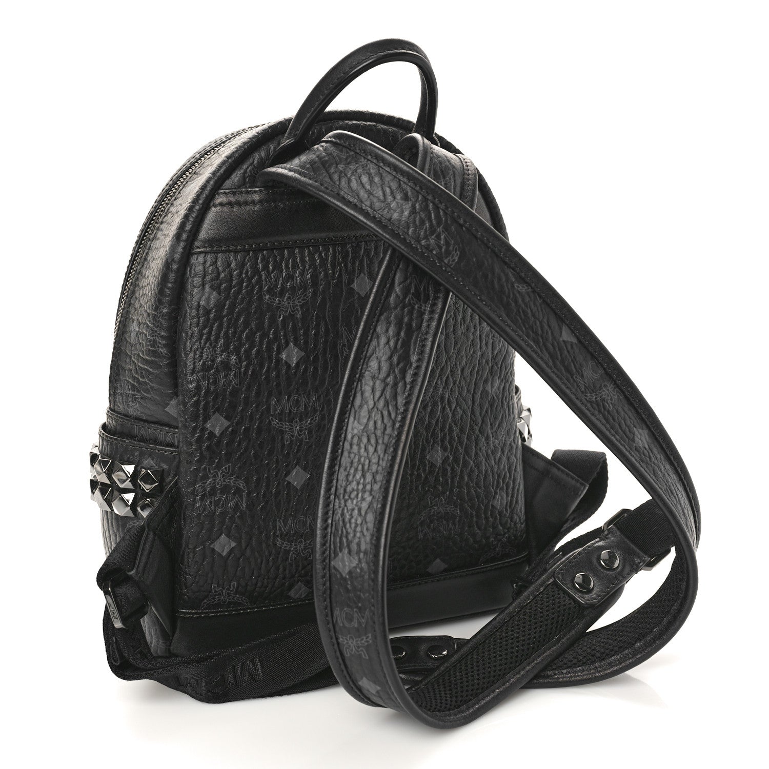 MCM Visetos Side Stud Mini Stark Backpack Black 2 of 8