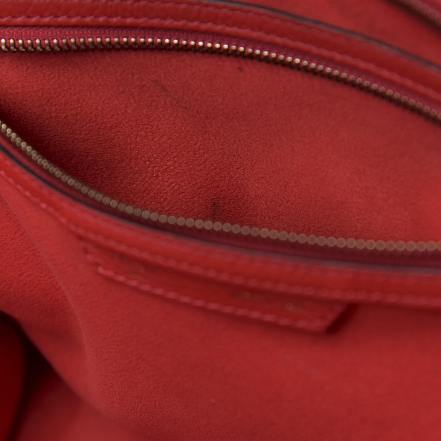 Drummed Calfskin Mini Luggage Red
