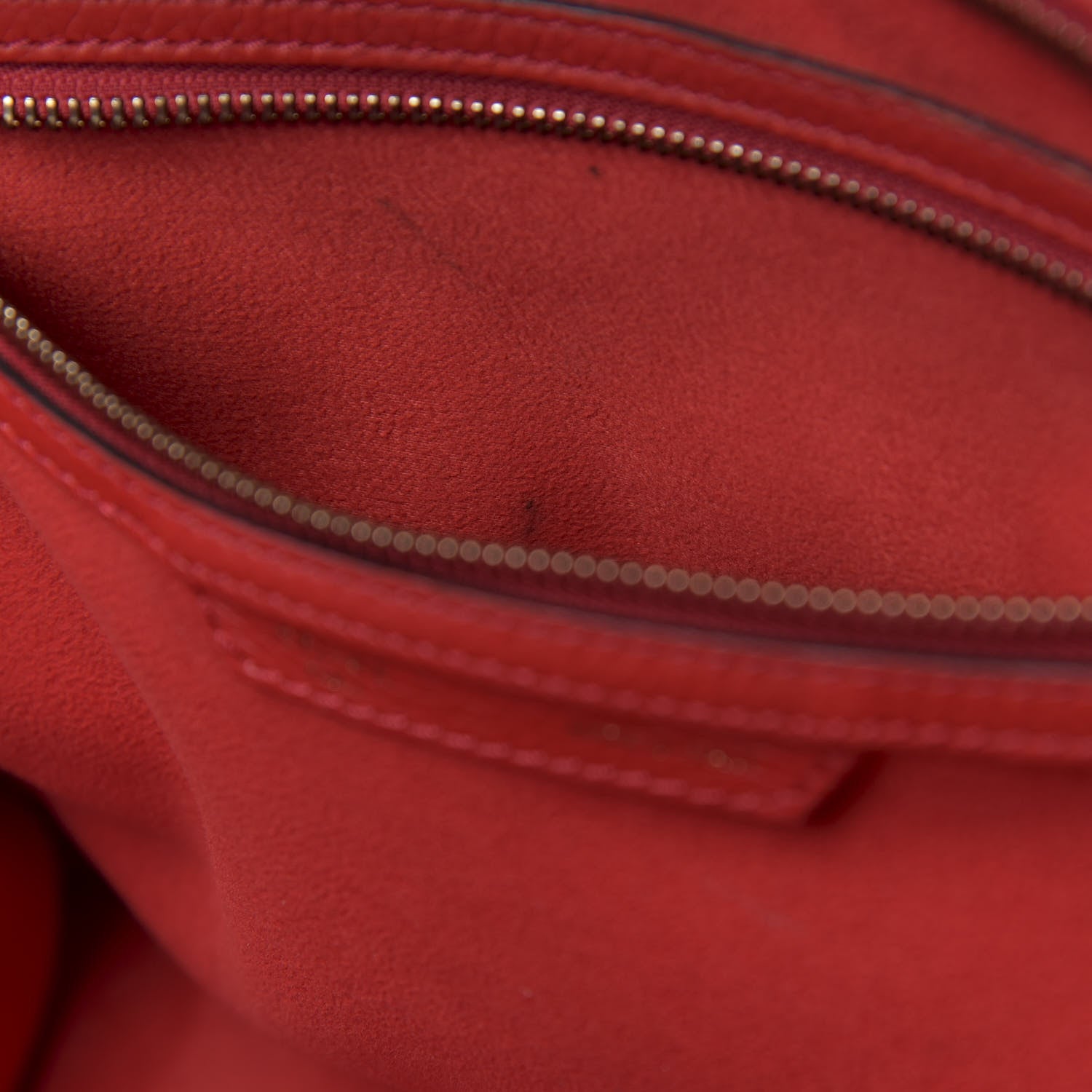 Celine Drummed Calfskin Mini Luggage Red 8 of 11