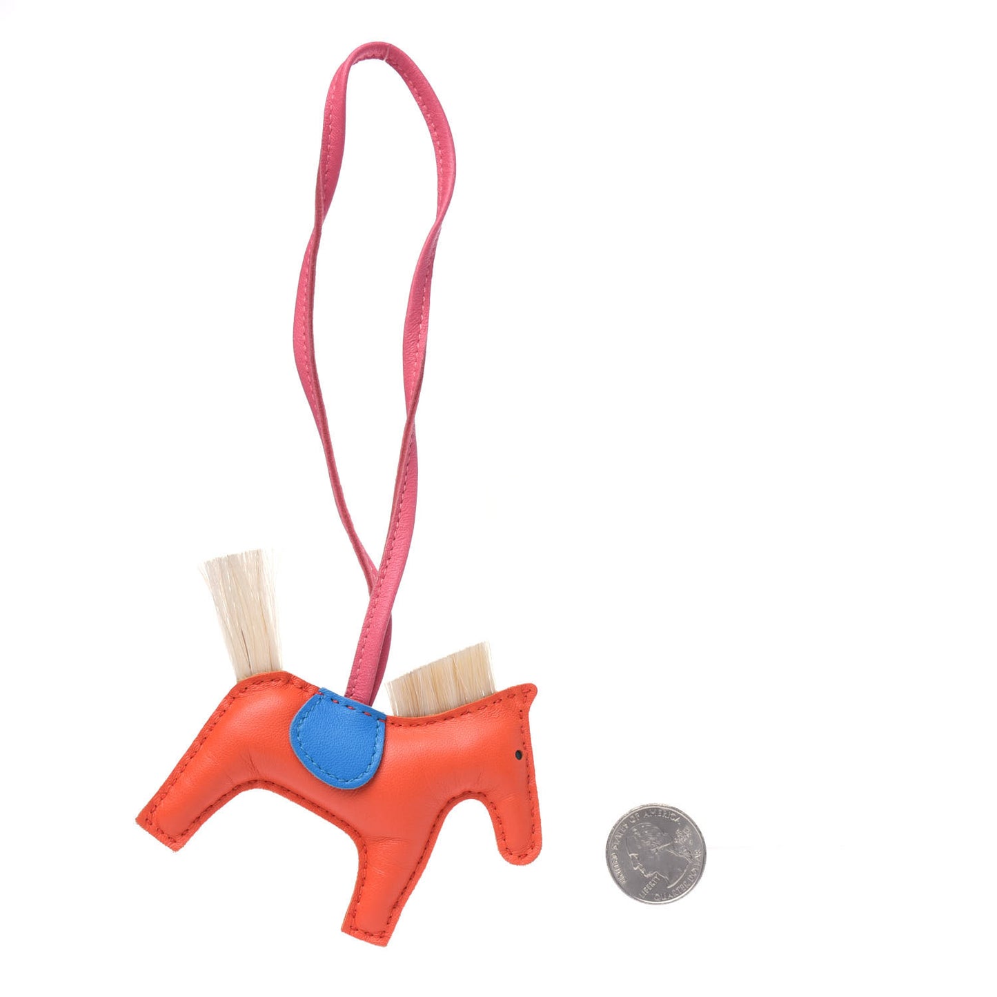 Milo Lambskin Horsehair Grigri Rodeo Horse Bag Charm PM Orange Poppy Bleu Zanzibar Rose Azalee