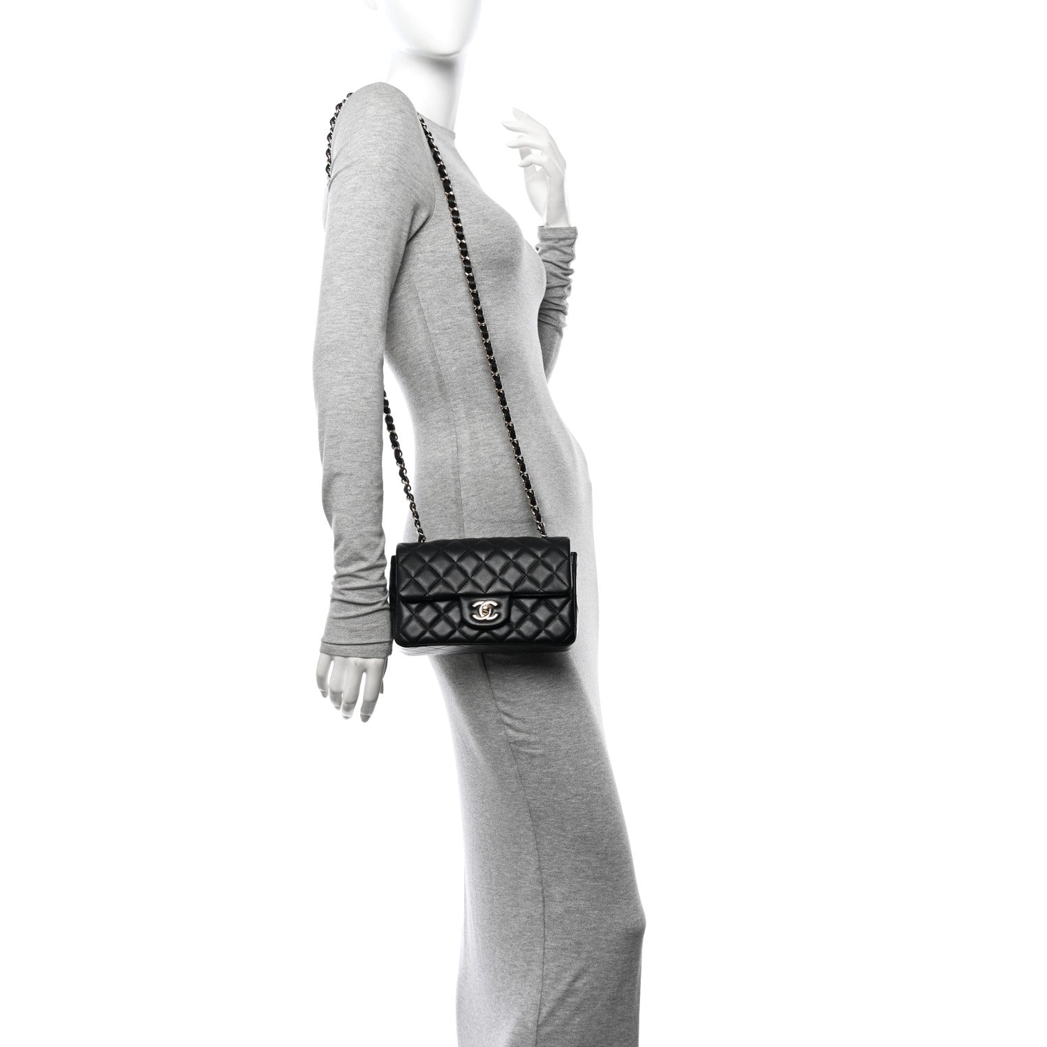 Chanel Lambskin Quilted Mini Rectangular Flap Black 2 of 13