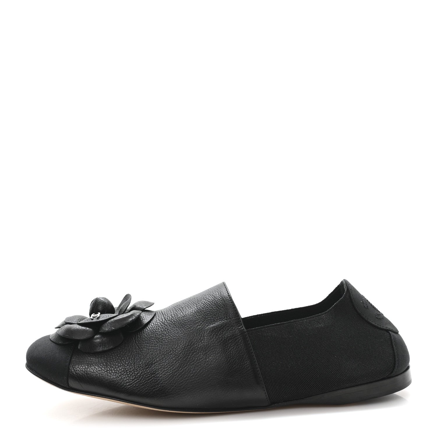 Chanel Calfskin Grosgrain Camellia Mocassin Loafers 41 Black 1 of 11