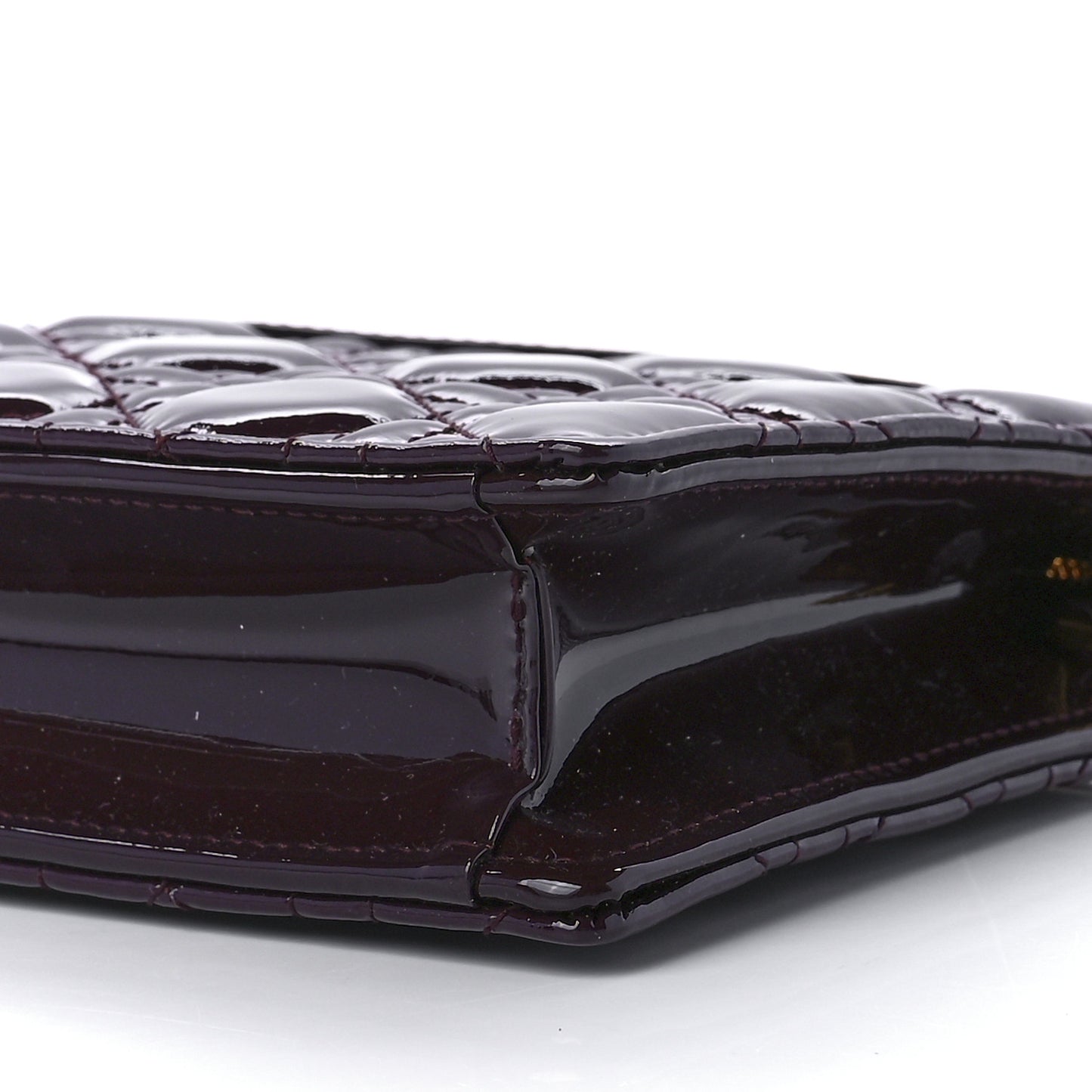 Patent Cannage Caro Zipped Pouch With Chain Amaranth