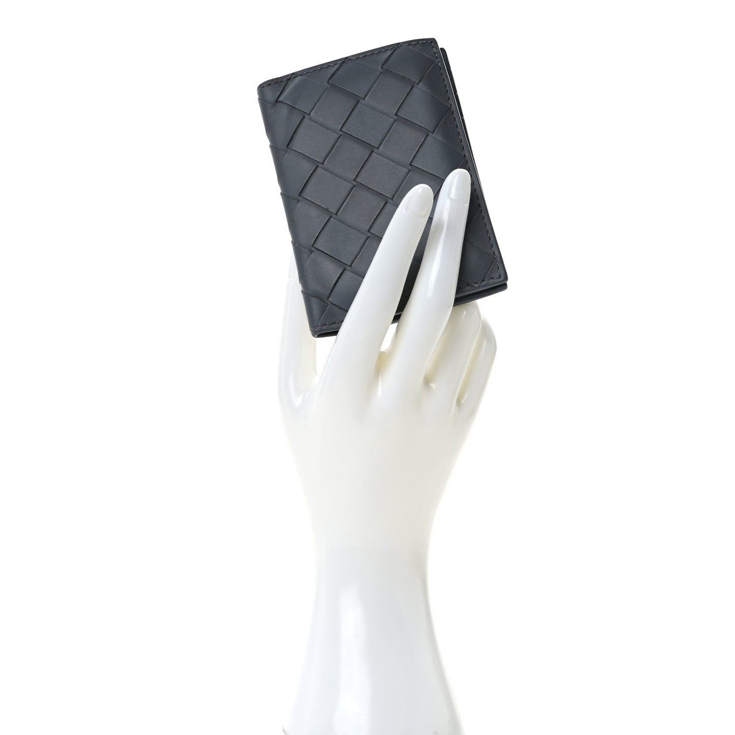 Nappa Maxi Intrecciato Bi-Fold Card Holder Thunder