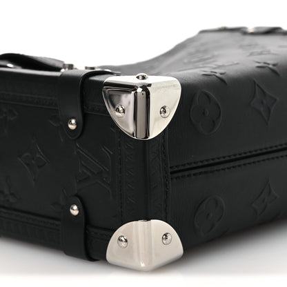 Louis Vuitton Calfskin Debossed Monogram Side Trunk Black 9 of 11