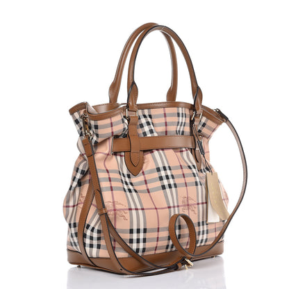 Burberry Haymarket Check Medium Golderton Tote Mid Camel 4 of 11