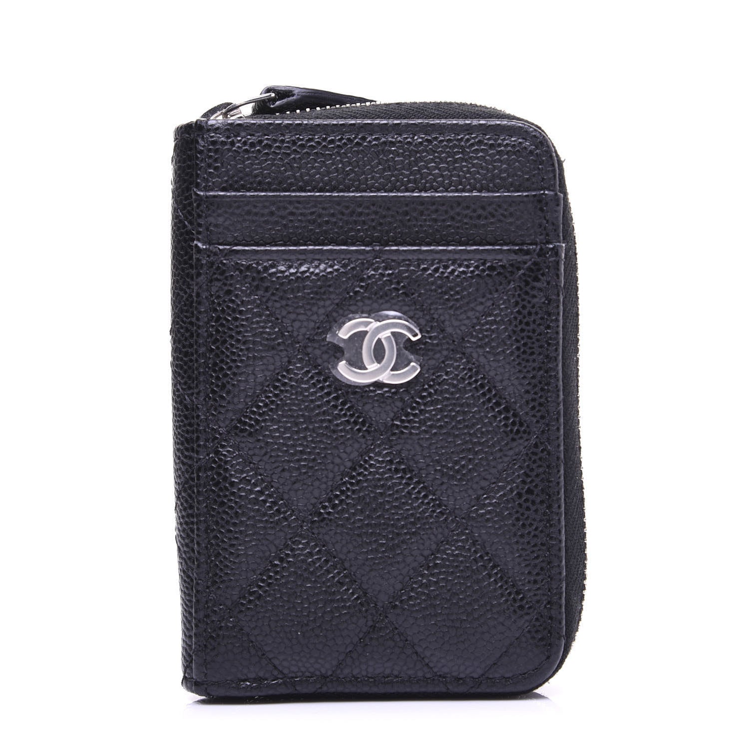 Chanel Caviar Quilted Zip Card Holder Black 1 of 11