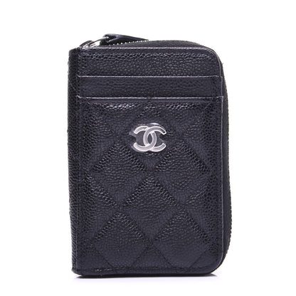 Chanel Caviar Quilted Zip Card Holder Black 1 of 11