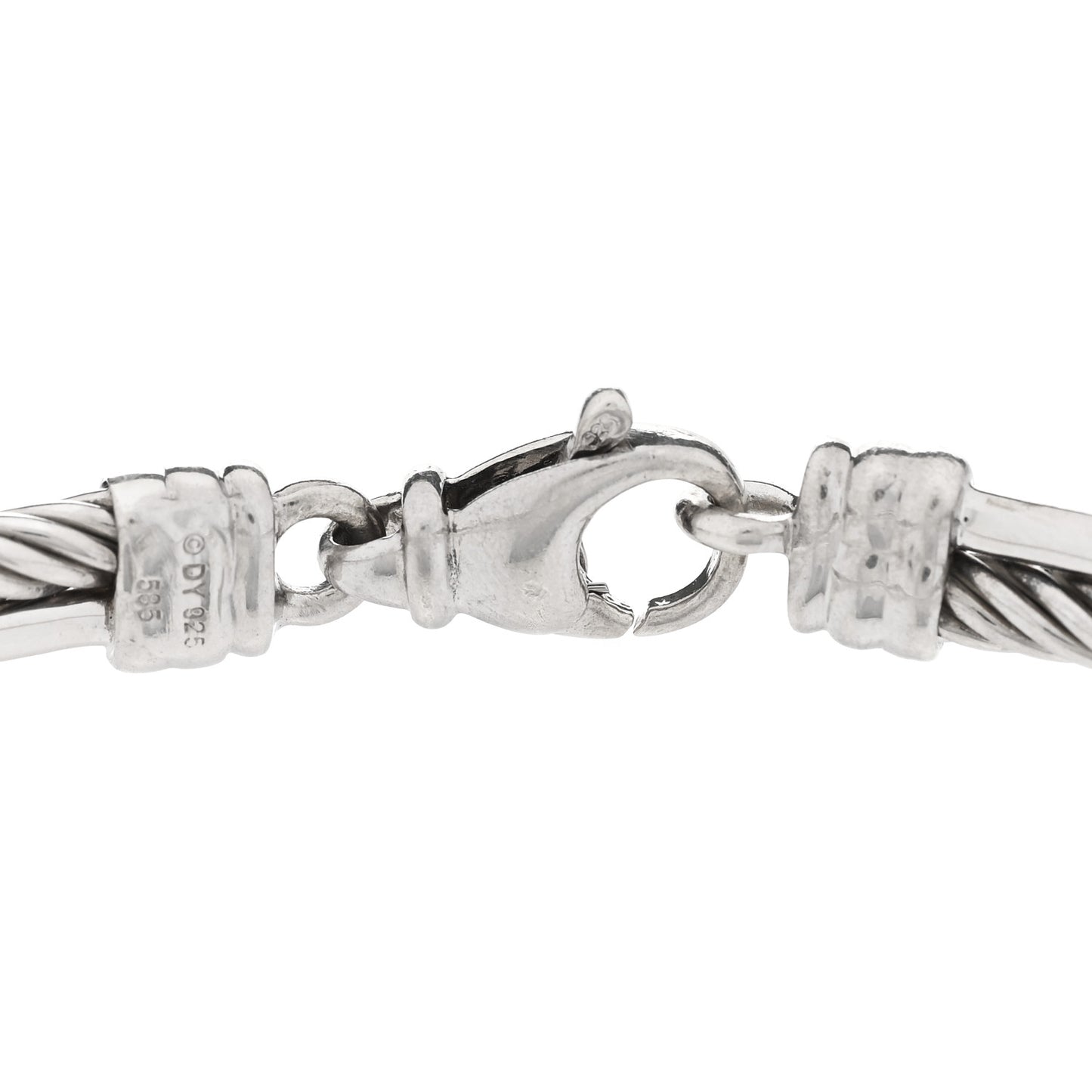 Sterling Silver 14K White Gold Diamond 3mm Crossover Bracelet