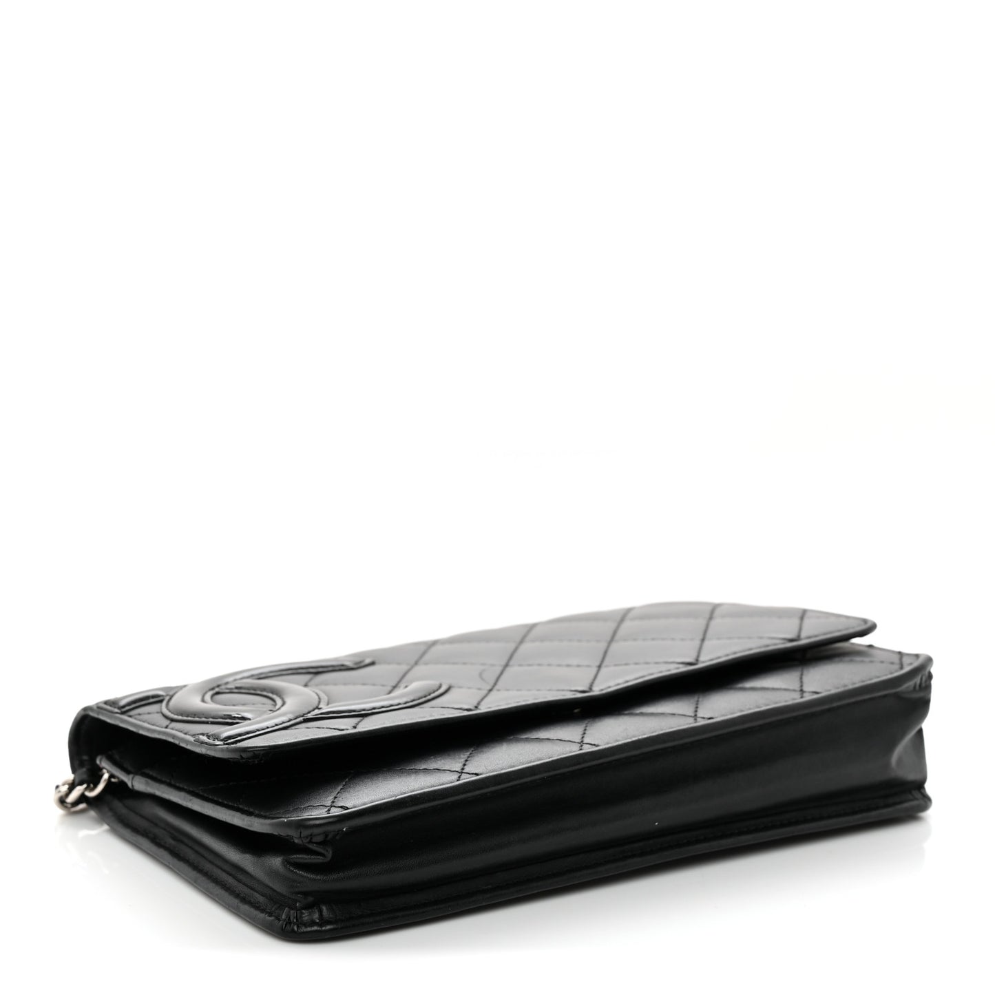 Calfskin Quilted Cambon Wallet on Chain WOC Black