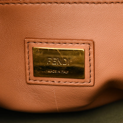 Fendi Vitello Seta Shiny Nappa Medium Peekaboo Iconic Satchel Verde Prato Makeup 7 of 18