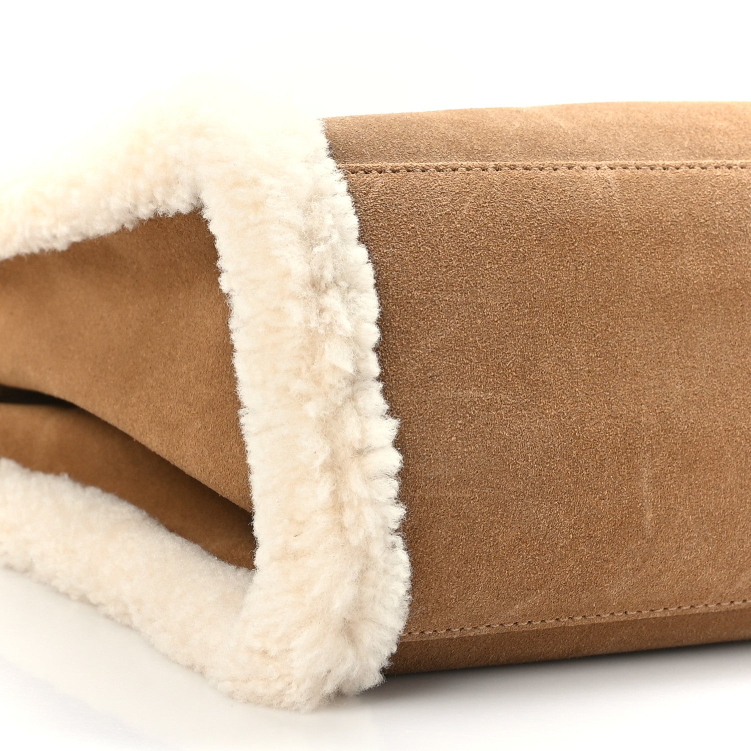Telfar X UGG Suede Shearling Medium Shopping Bag Chestnut 7 of 8