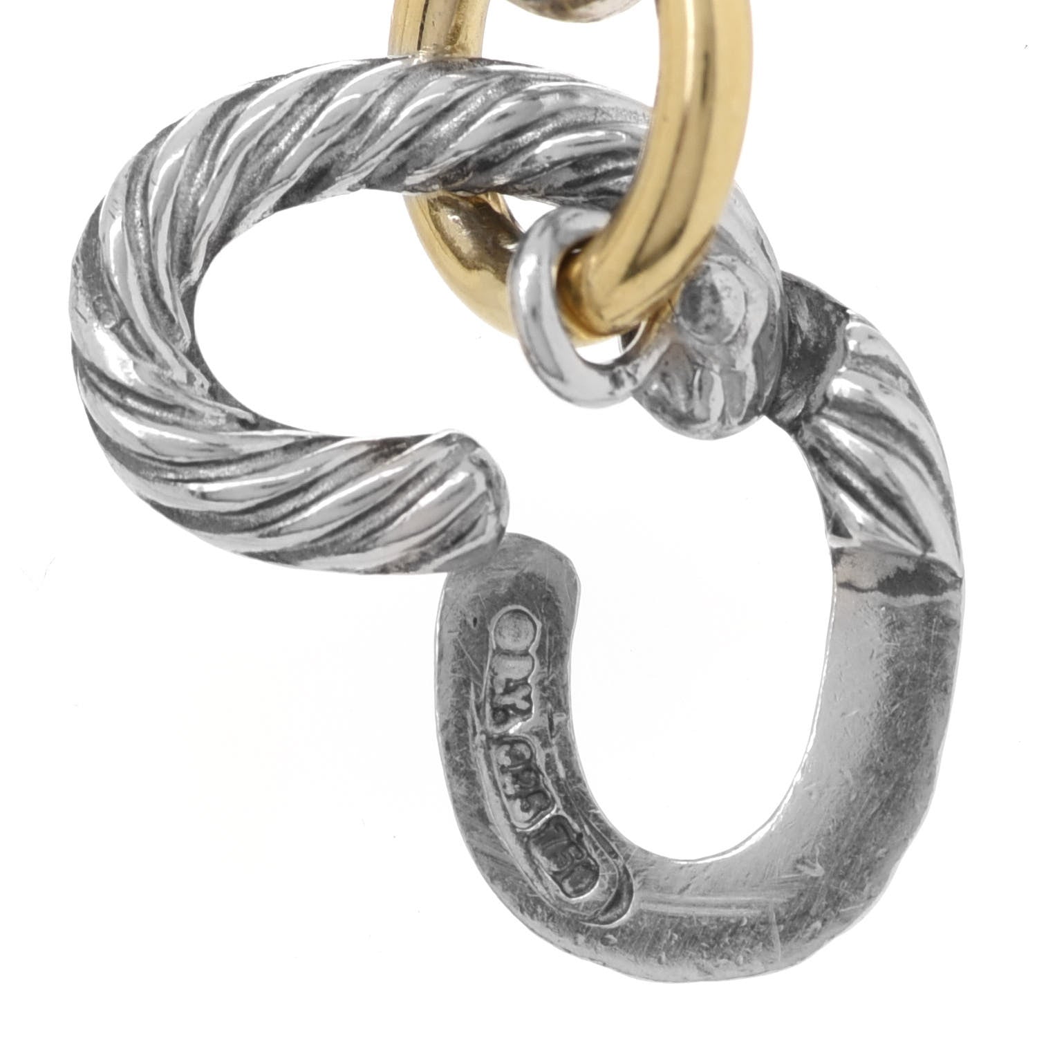 David Yurman Sterling Silver 18K Yellow Gold 12mm Large Oval Link Necklace 5 of 5