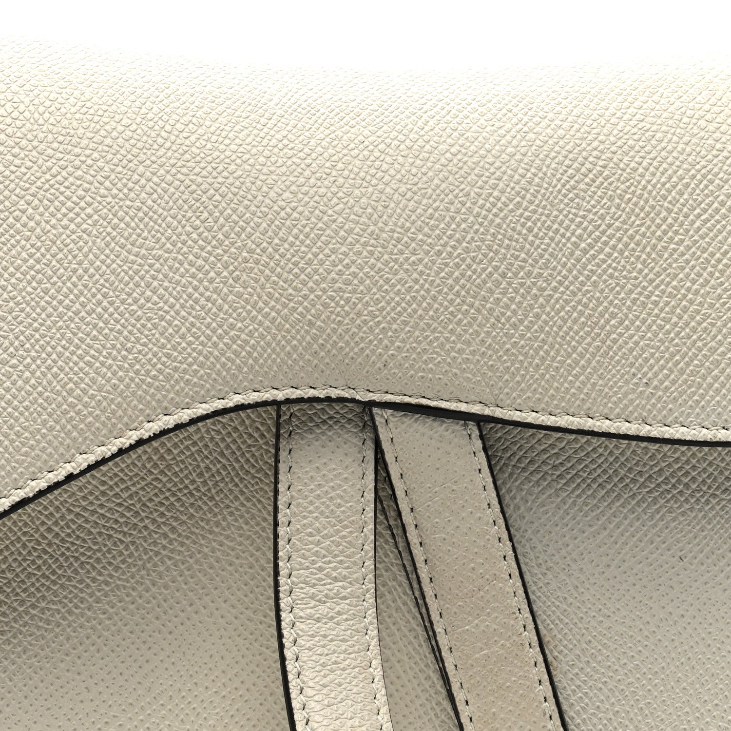Christian Dior Grained Calfskin Saddle Bag White 8 of 10