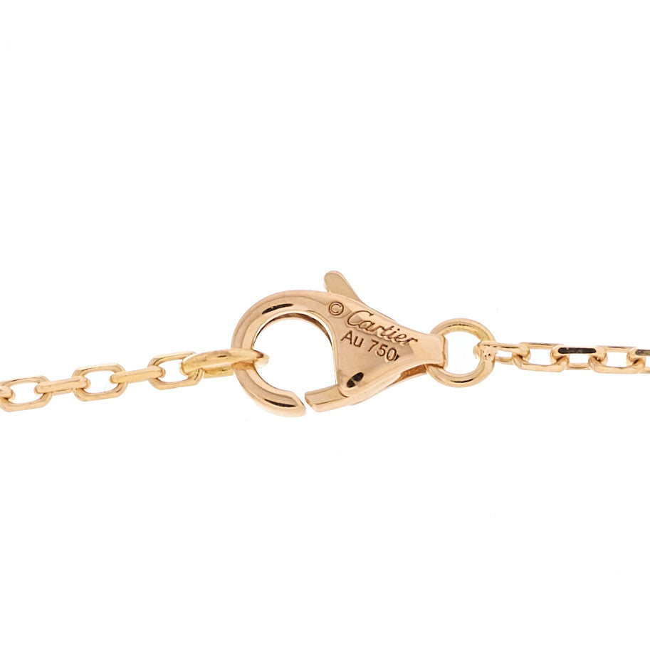 Cartier 18K Pink Gold Diamond Interlocking LOVE Paved Necklace 4 of 5