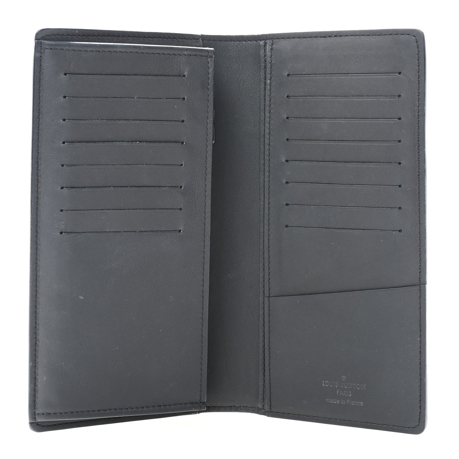 Louis Vuitton Calfskin Monogram Shadow Brazza Wallet Black 5 of 9