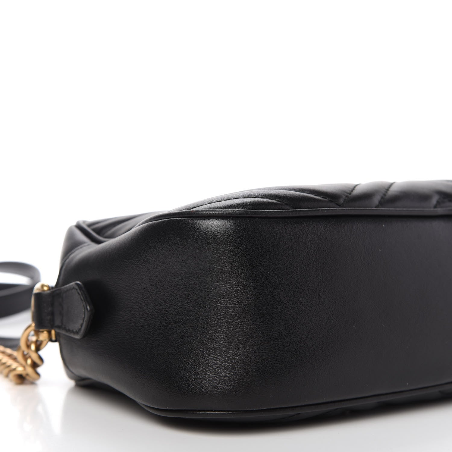 Gucci Calfskin Matelasse Small GG Marmont Chain Shoulder Bag Black 6 of 12